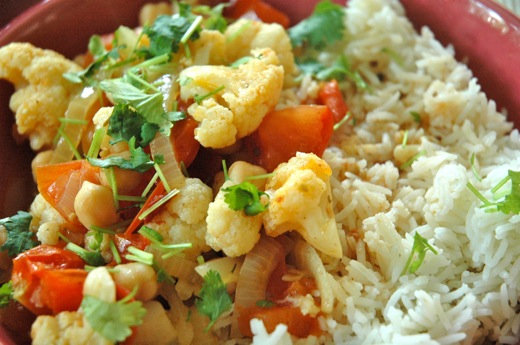 Oriental cauliflower and chickpeas