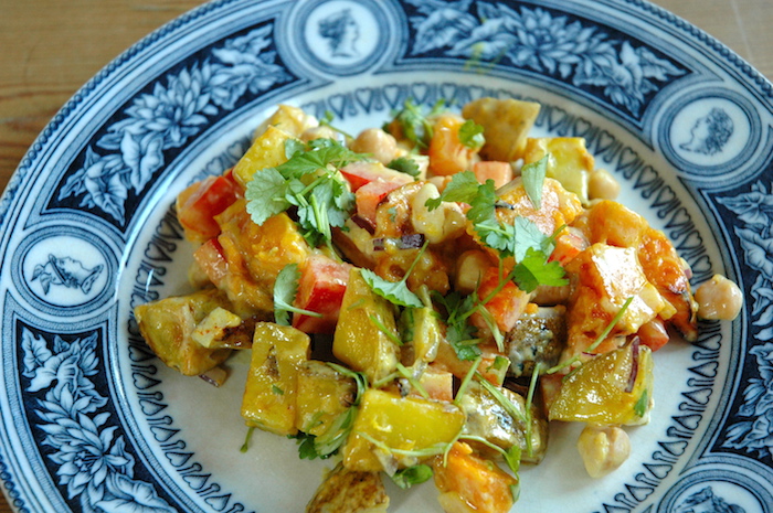 With butternut squash, chickpeas and potato