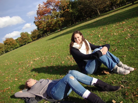 Enjoying autumn sunshine in Hyde Park