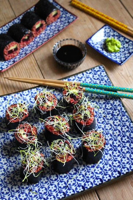 Quinoa Sushi with Red Beets & Avocado